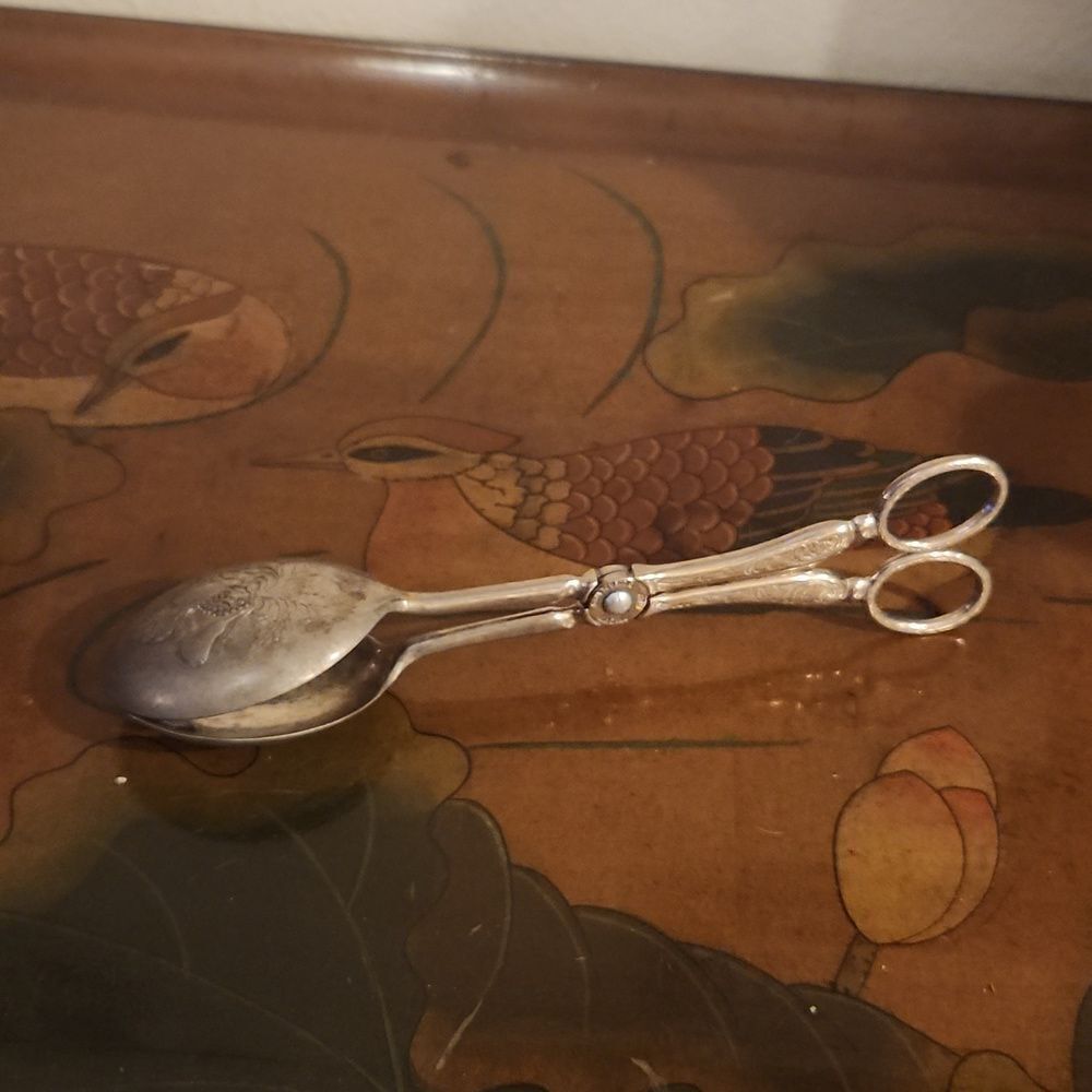 Vintage Italy Silverplated Salad Tongs